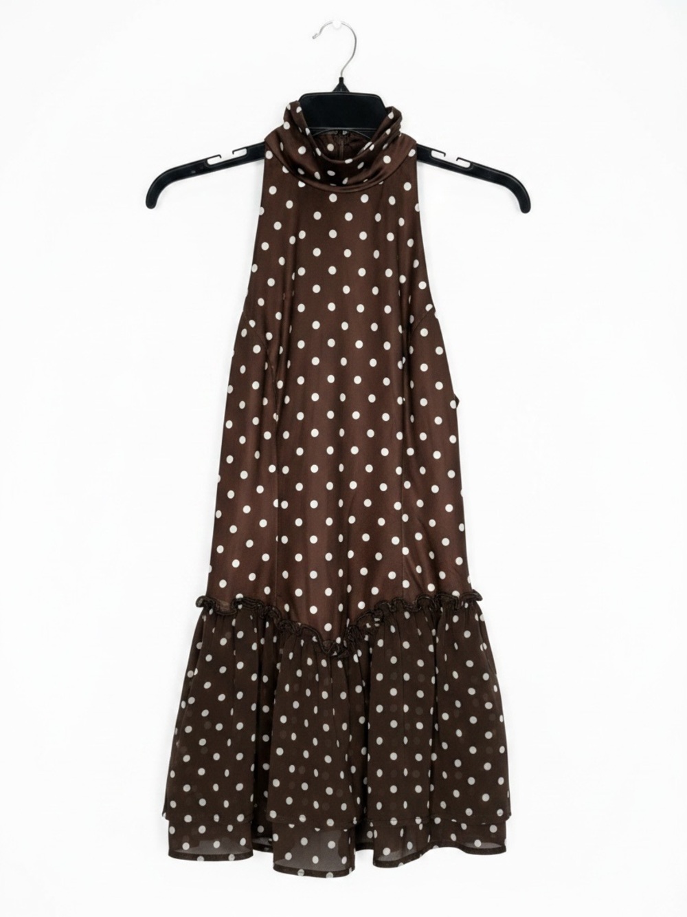 Unbranded Polka Dot Micro Mini Dress Dropped Waist Small/ Medium - Picture 6 of 8